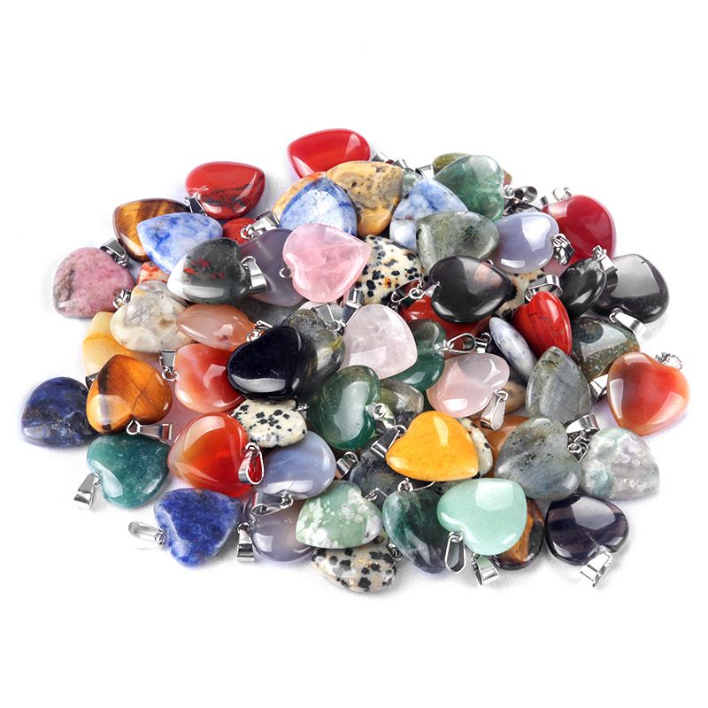 Simple Style Heart Shape Natural Stone Opal Polishing Charms