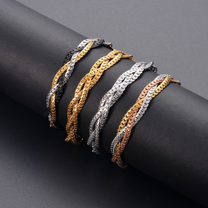 Ig Style Simple Style Geometric Stainless Steel Plating Bracelets