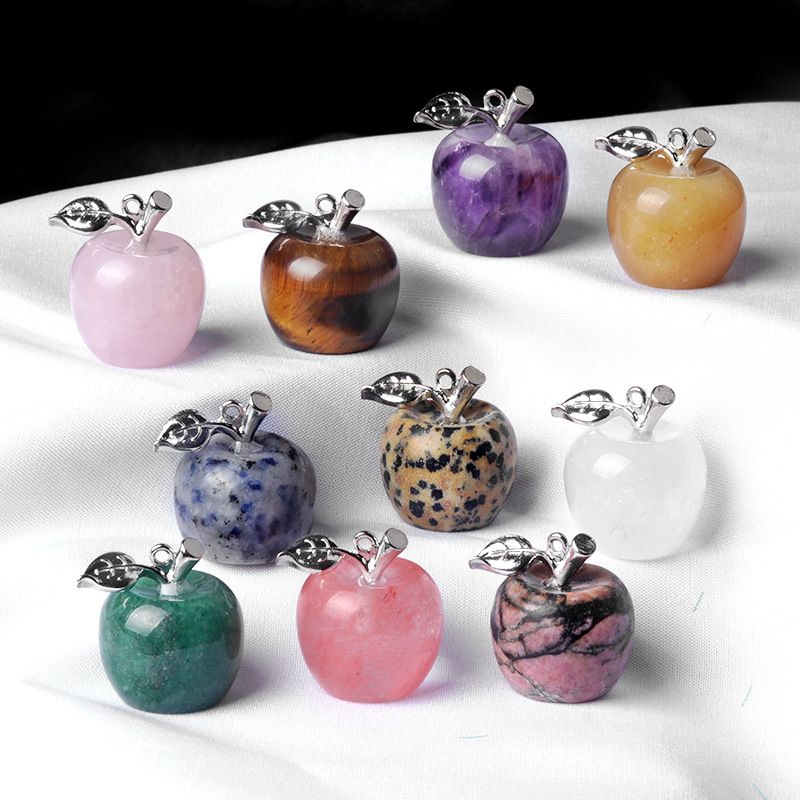 Cute Apple Natural Stone Polishing Crystal Charms