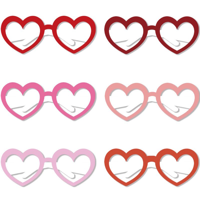 La Saint-valentin Mignon Sucré Forme De Cœur Papier Fête Lunettes