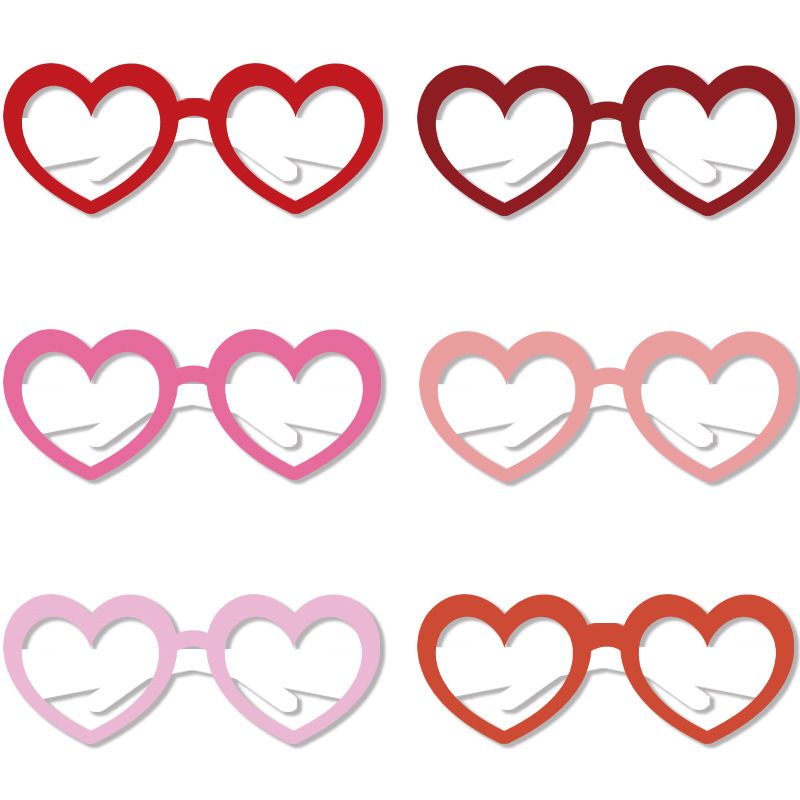 Valentinstag Süß Süss Herzform Papier Gruppe Brille