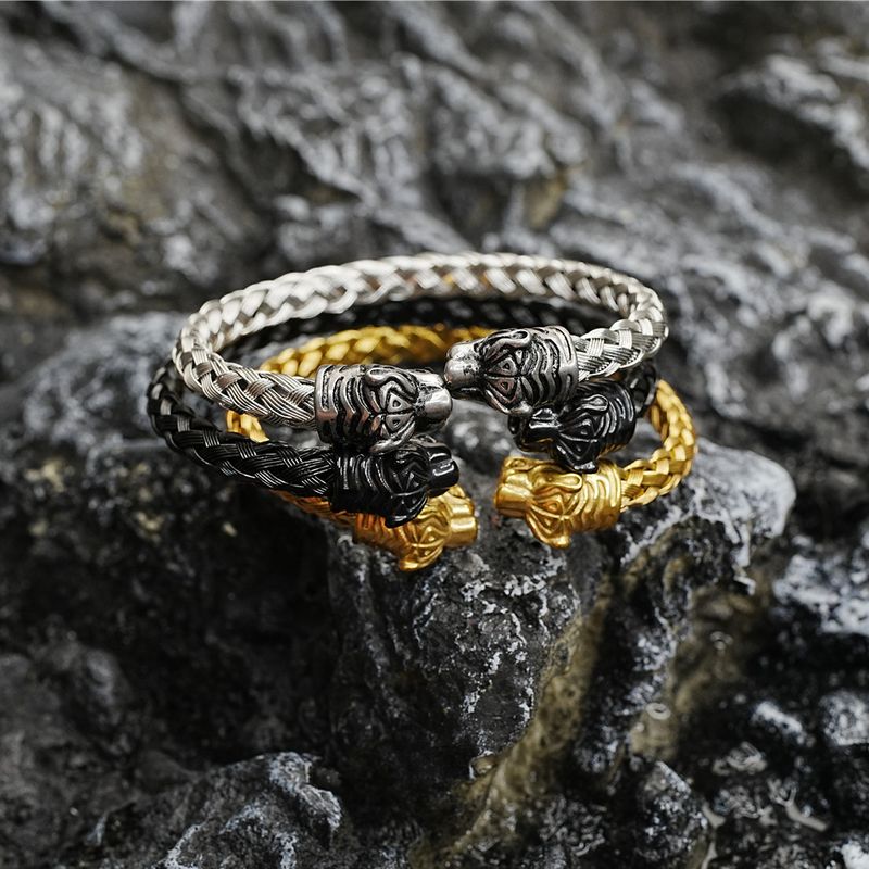 Retro Dragon Titanium Steel Bangle