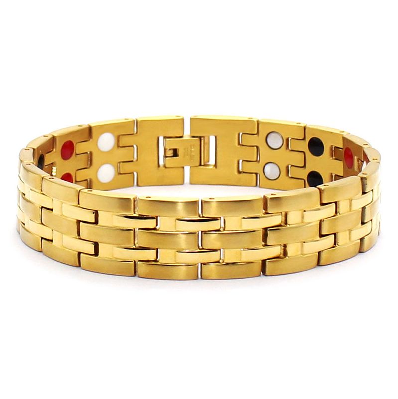 Simple Style Geometric Titanium Steel Plating Bracelets