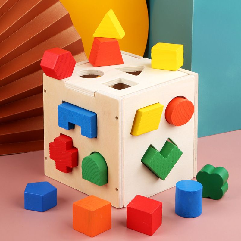 Bauspielzeug Kleinkind (3-6 Jahre) Farbblock Holz Spielzeug
