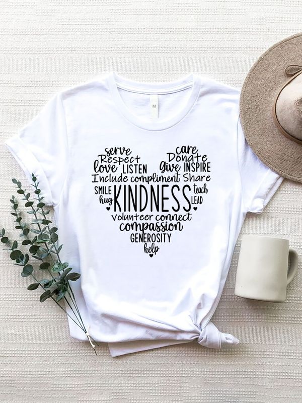 Femmes T-shirt Manche Courte T-shirts Impression Style Simple Lettre Forme De Cœur