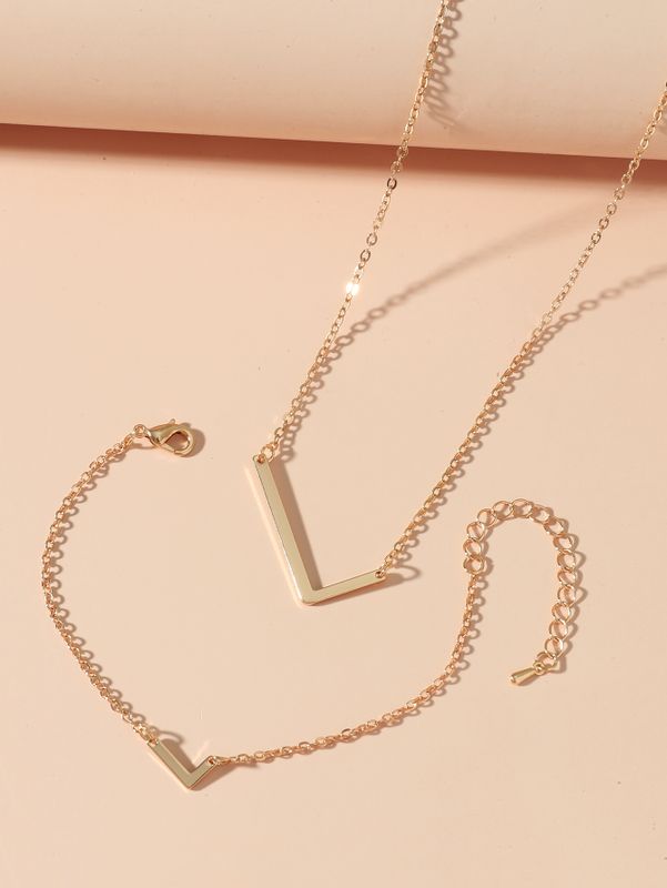 Simple Style Letter Stainless Steel Bracelets Necklace