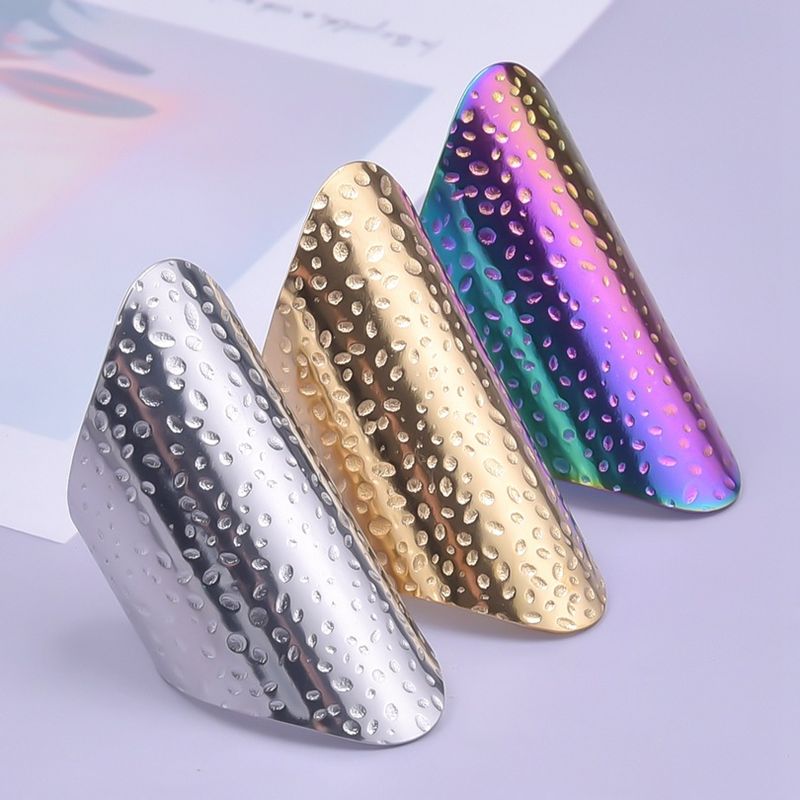 Hip-hop Retro Geometric Solid Color Stainless Steel Polishing Open Rings