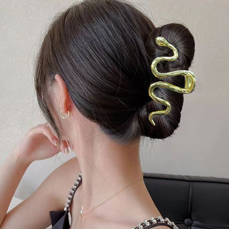 Simple Style Snake Alloy Plating Diamond Rhinestones Hair Claws