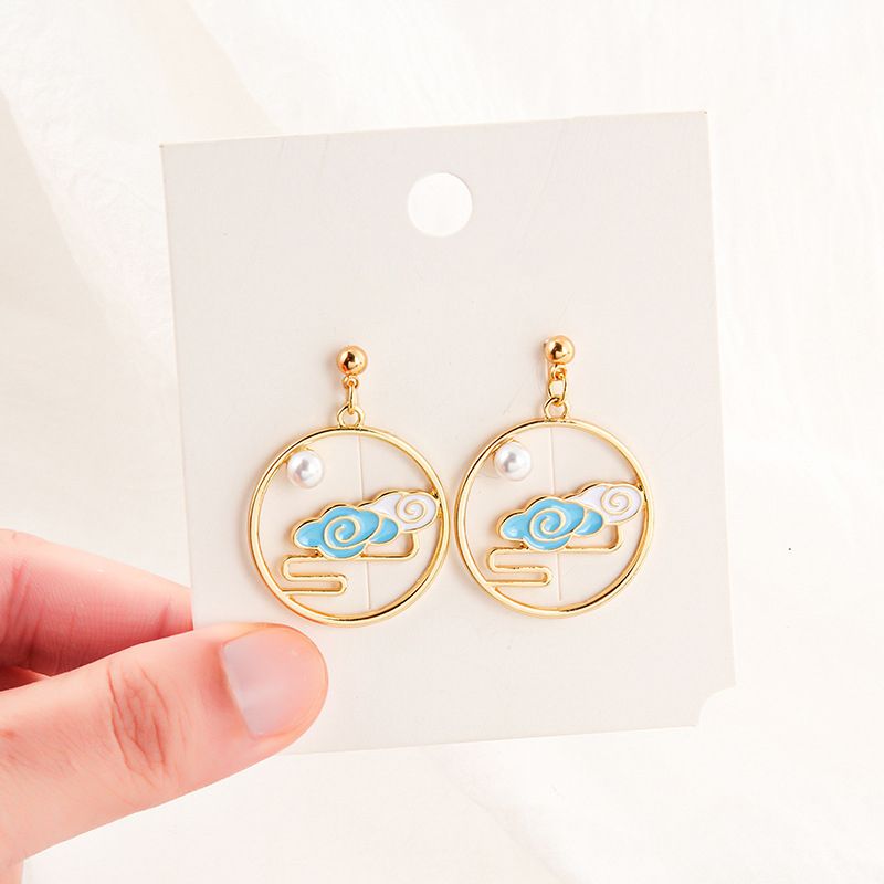 1 Pair Simple Style Classic Style Color Block Alloy Drop Earrings