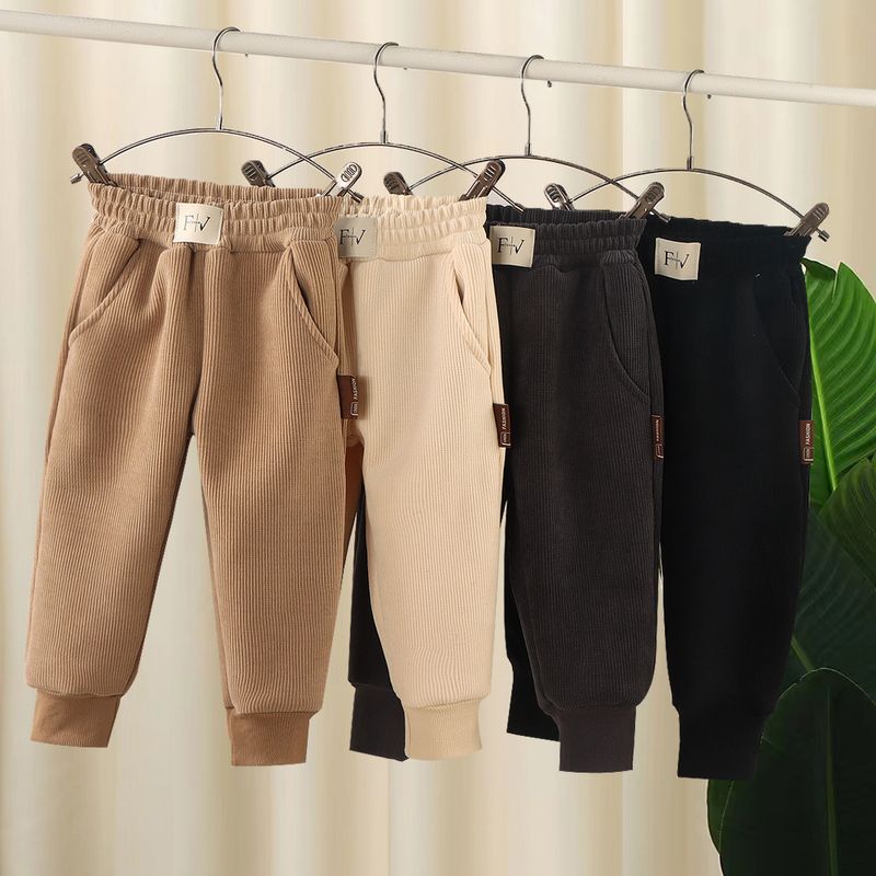 Casual Solid Color Polyester Boys Pants