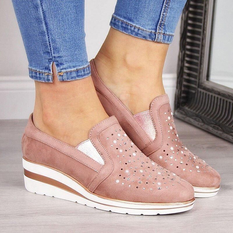 Women's Streetwear Polka Dots Solid Color Round Toe Casual Shoes