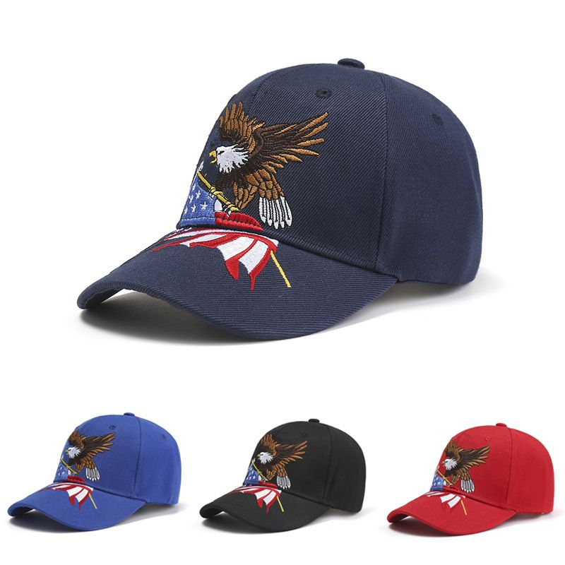 Men's Basic Retro Simple Style Eagle Embroidery Curved Eaves Baseball Cap