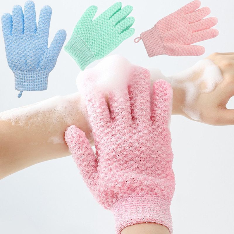 Casual Solid Color Nylon Bath Gloves