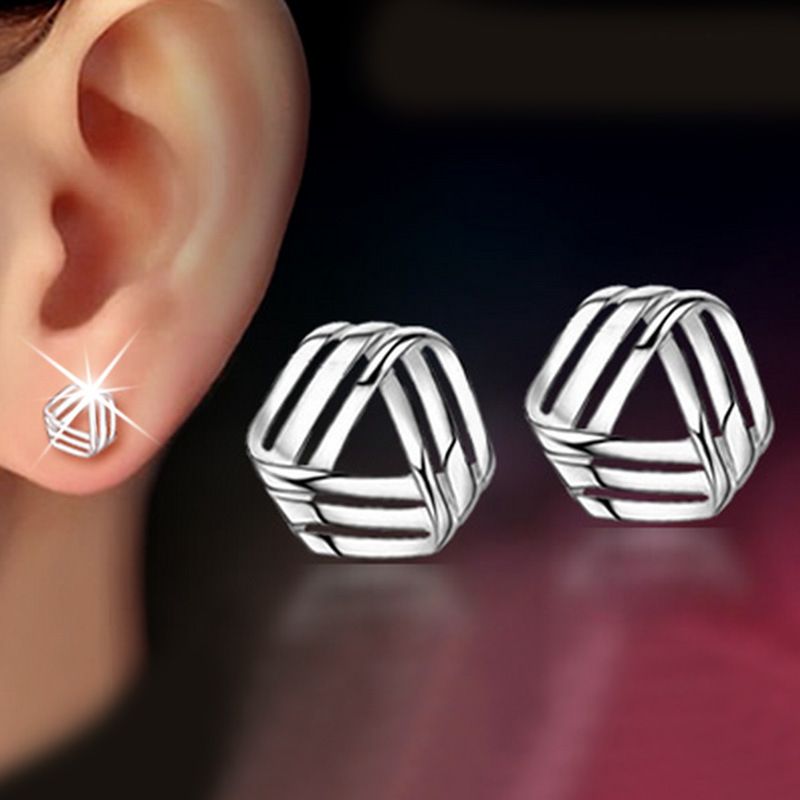 1 Pair Simple Style Commute Geometric Plating Copper Ear Studs