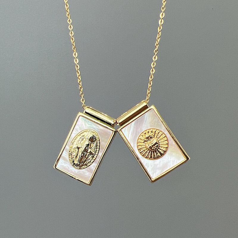 Einfacher Stil Klassischer Stil Runden Kupfer Überzug Vergoldet Halskette Mit Anhänger