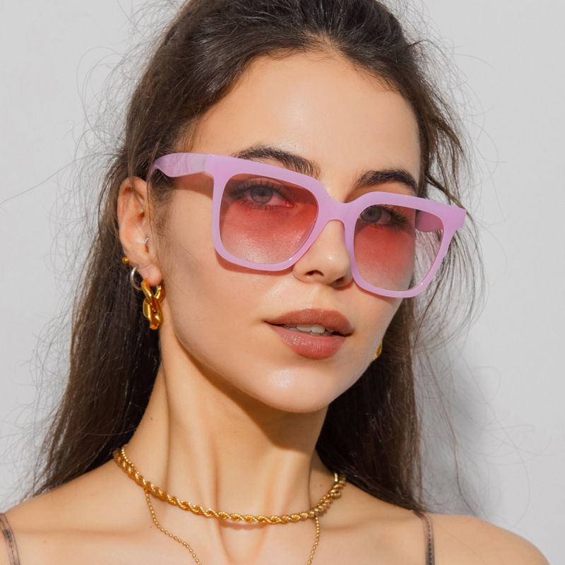 Estilo Simple Estilo Clásico Bloque De Color Ordenador Personal Cuadrado Fotograma Completo Gafas De Sol Mujer