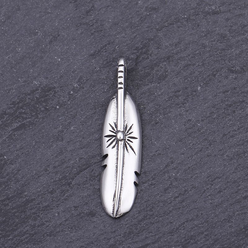 Classic Style Feather Titanium Steel Stoving Varnish Charms Jewelry Accessories