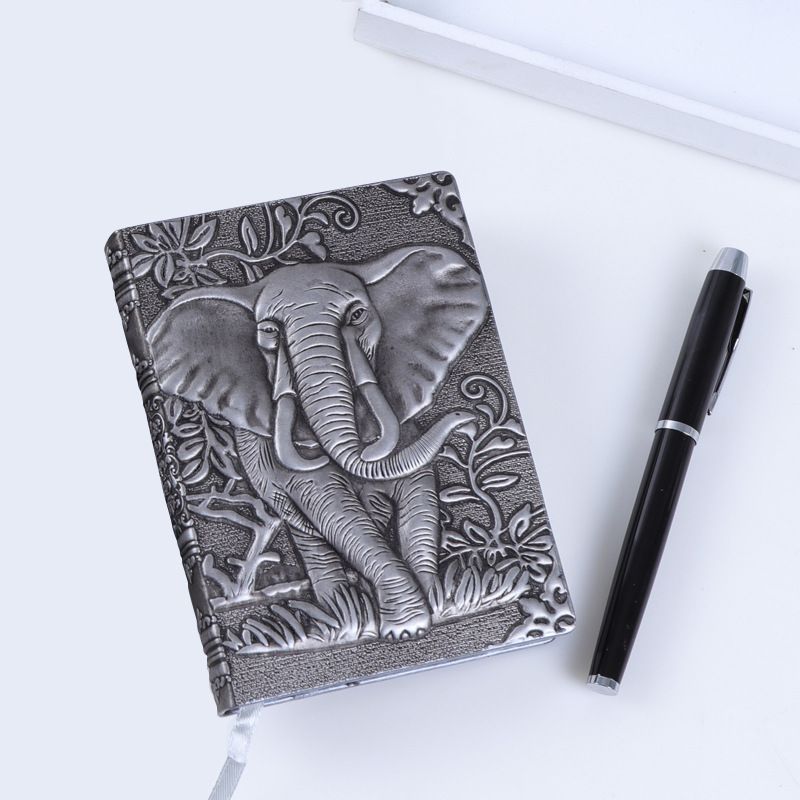 1 Piece Animal School Pu Leather Paper Retro Notebook