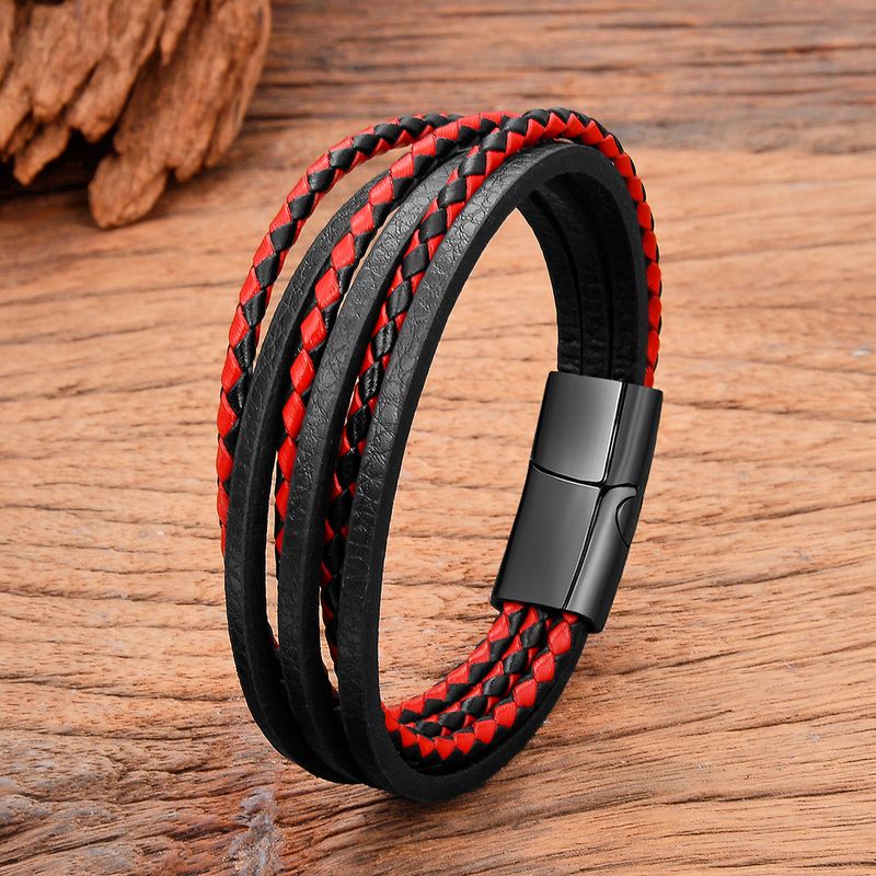 Estilo Vintage Estilo Clásico Bloque De Color Acero Inoxidable 316L. Tejido De Punto Hombres Pulsera