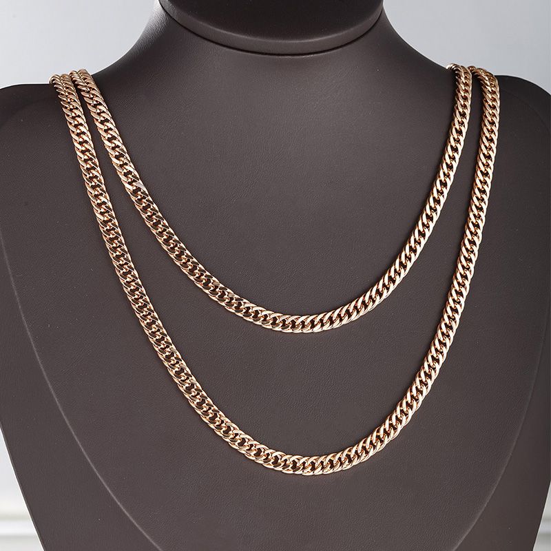 Retro Xuping Strassenmode Einfarbig Kupferlegierung Überzug 18 Karat Vergoldet Unisex Halskette