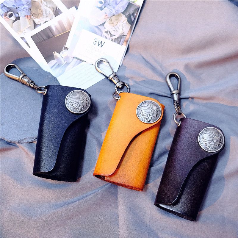 Unisex Solid Color Leather Buckle Coin Purse
