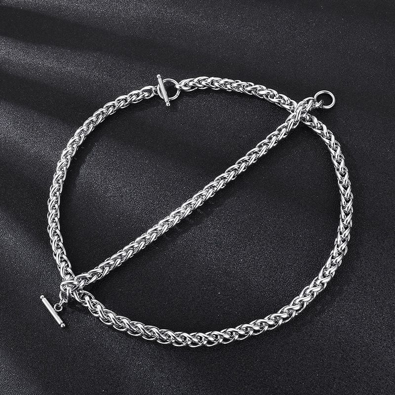 Basic Classic Style Geometric Titanium Steel Men's Bracelets Necklace