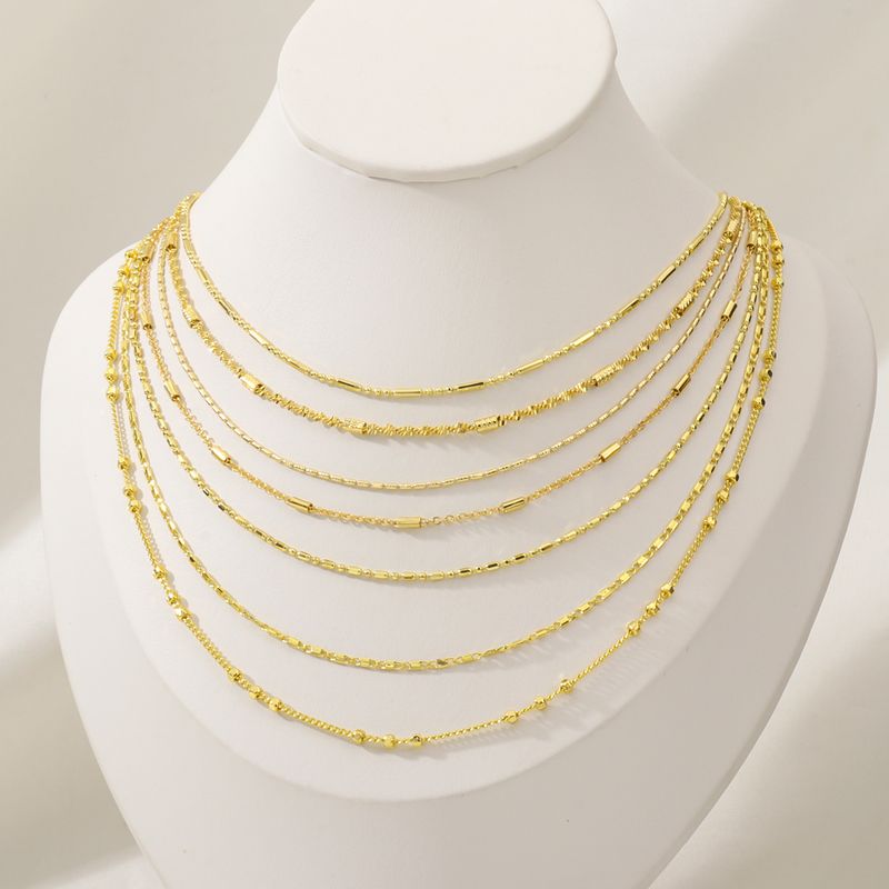 Lässig Einfacher Stil Klassischer Stil Einfarbig Kupfer Überzug 18 Karat Vergoldet Halskette