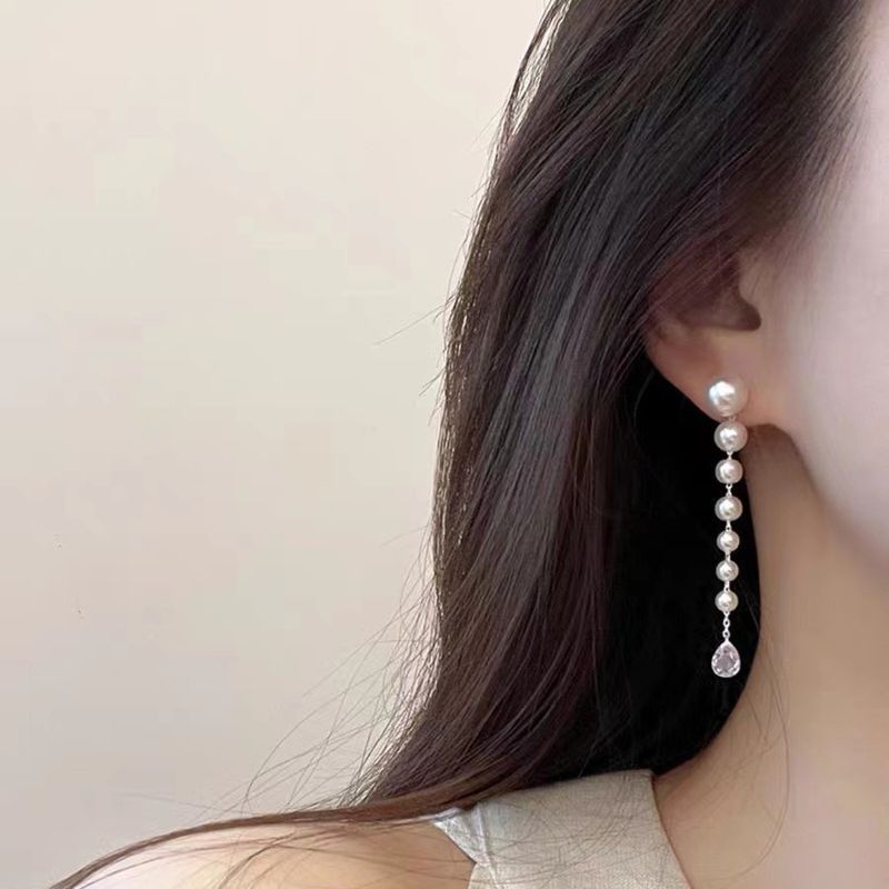 1 Pair Cute Sweet Solid Color Plastic Drop Earrings