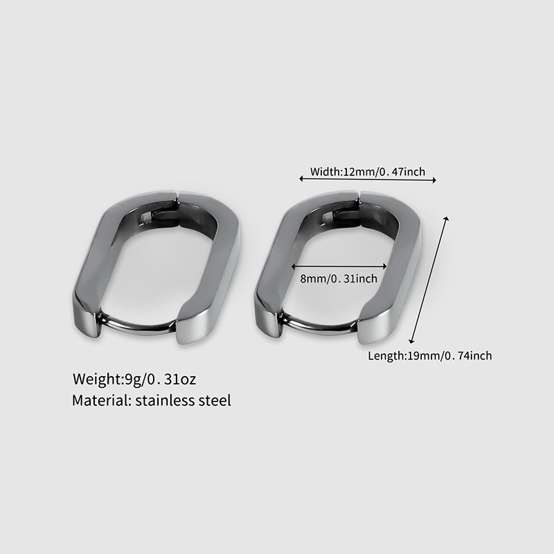 1 Paar Einfacher Stil U-Form Polieren Überzug Rostfreier Stahl Ohr Schnalle