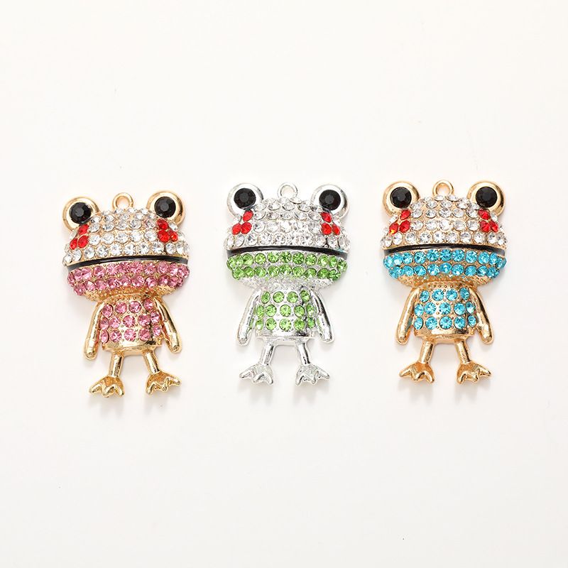 Simple Style Frog Metal Inlay Zircon Jewelry Accessories