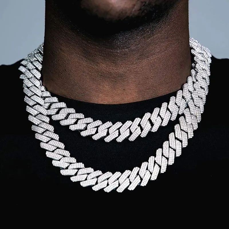 Hip Hop Rock Ropa De Calle Collar Aleación Embutido Diamantes De Imitación Hombres Collar