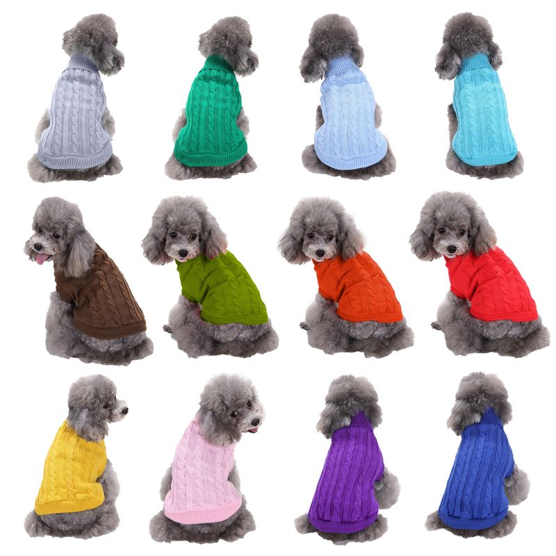 Estilo Británico Acrílico Color Sólido Ropa Para Mascotas