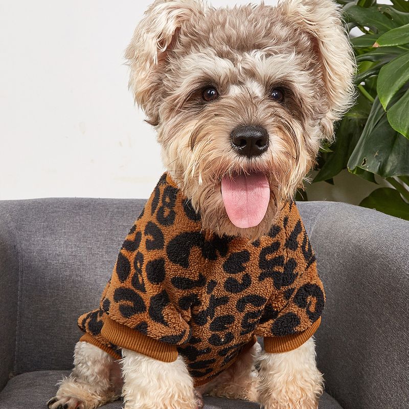 Cartoon Style Polyester Leopard Pet Clothing