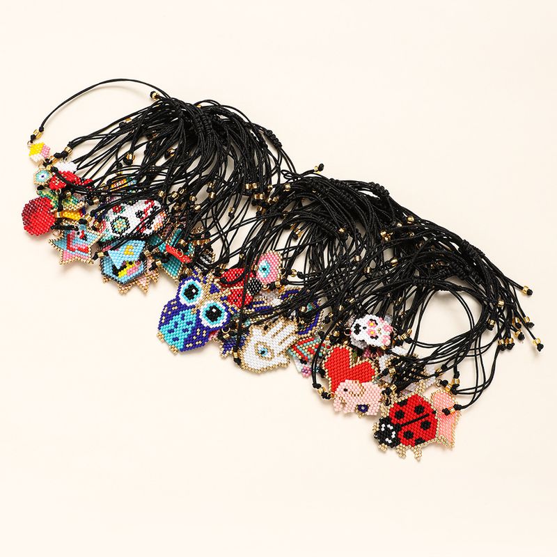 Vintage Style Devil's Eye Heart Shape Crown Seed Bead Women's Bracelets