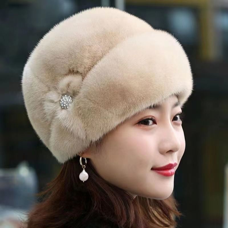 Women's Retro Simple Style Solid Color Rhinestone Eaveless Felt Hat