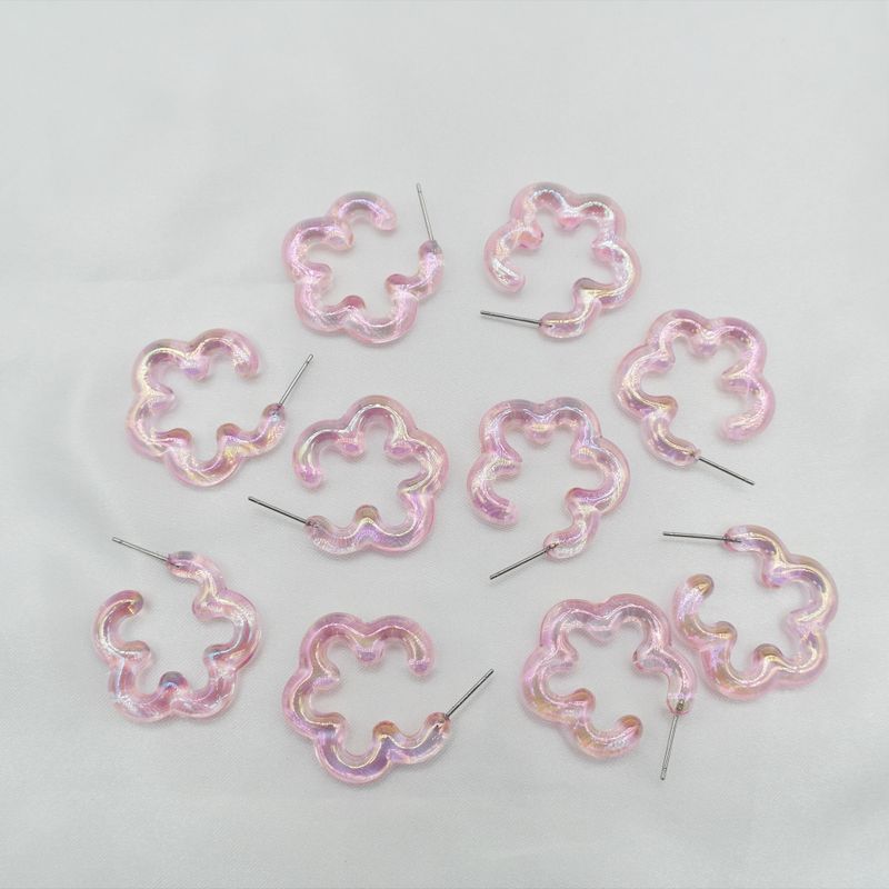 1 Pair Sweet Flower Hollow Out Arylic Ear Studs