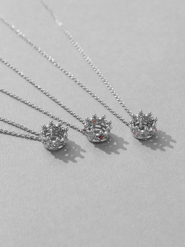Luxurious Crown Rhinestones Alloy Wholesale Pendant Necklace