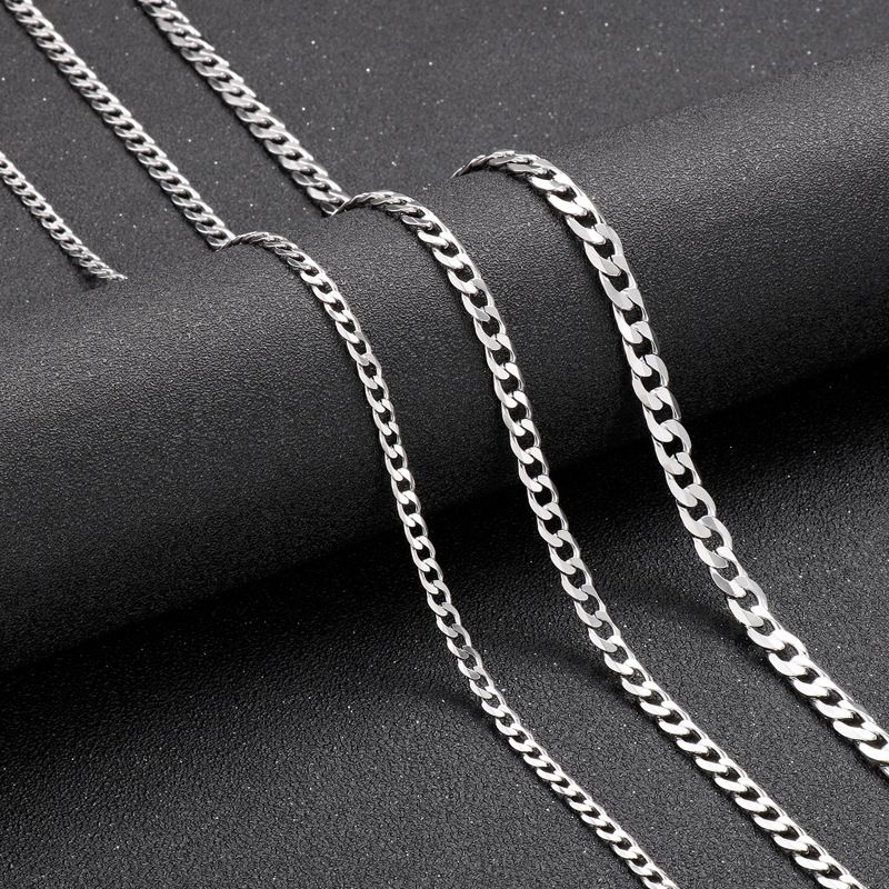 Casual Basic Streetwear Geometric Titanium Steel Men's Necklace