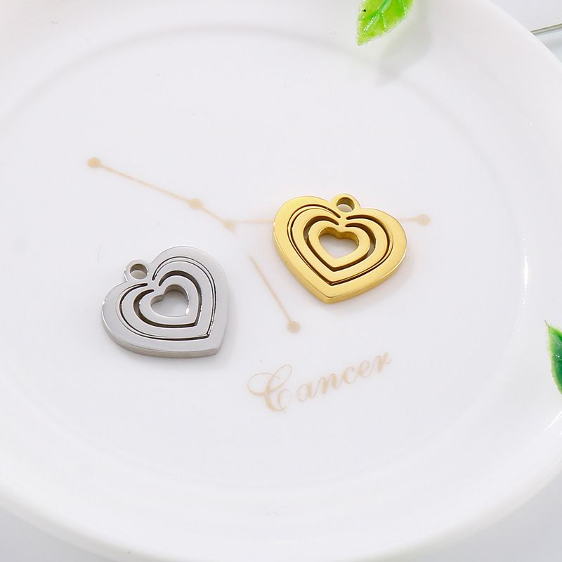 1 Piece Stainless Steel 18K Gold Plated Heart Shape