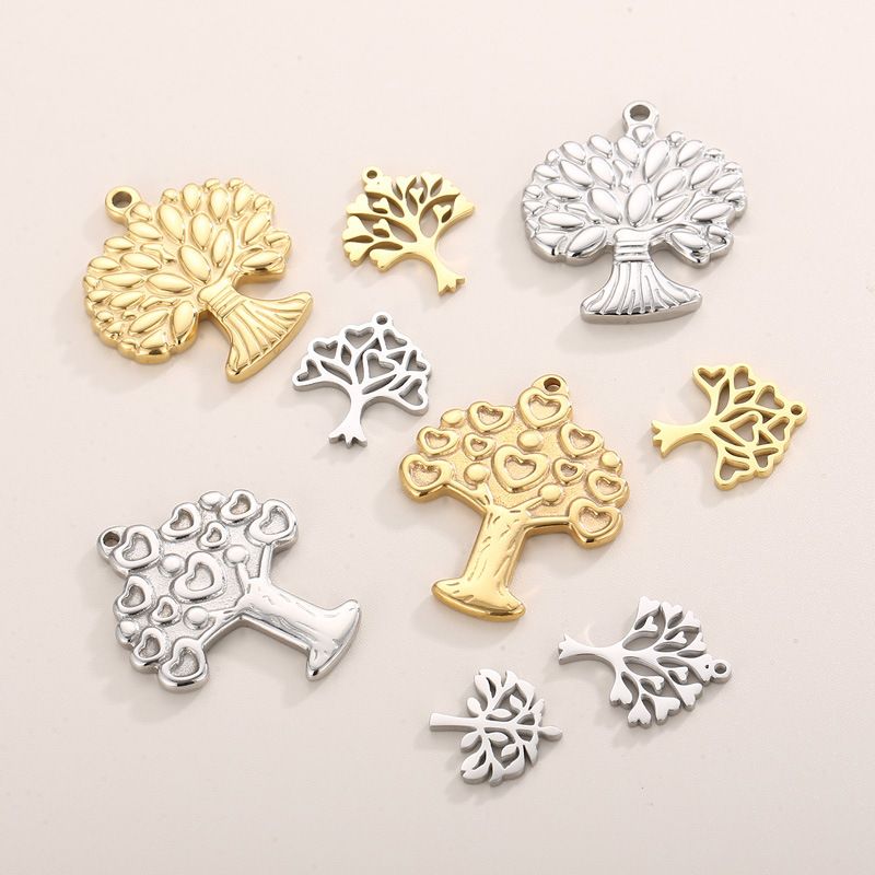 1 Piece Stainless Steel 18K Gold Plated Tree