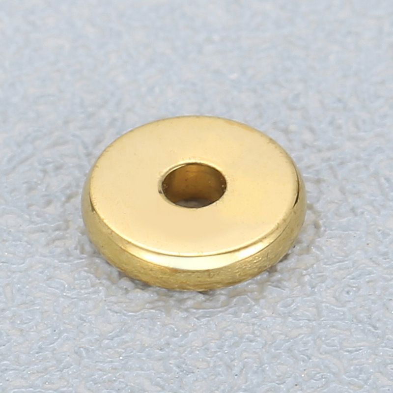 1 Piece Diameter 6 Mm Stainless Steel 18K Gold Plated Round Spacer Bars