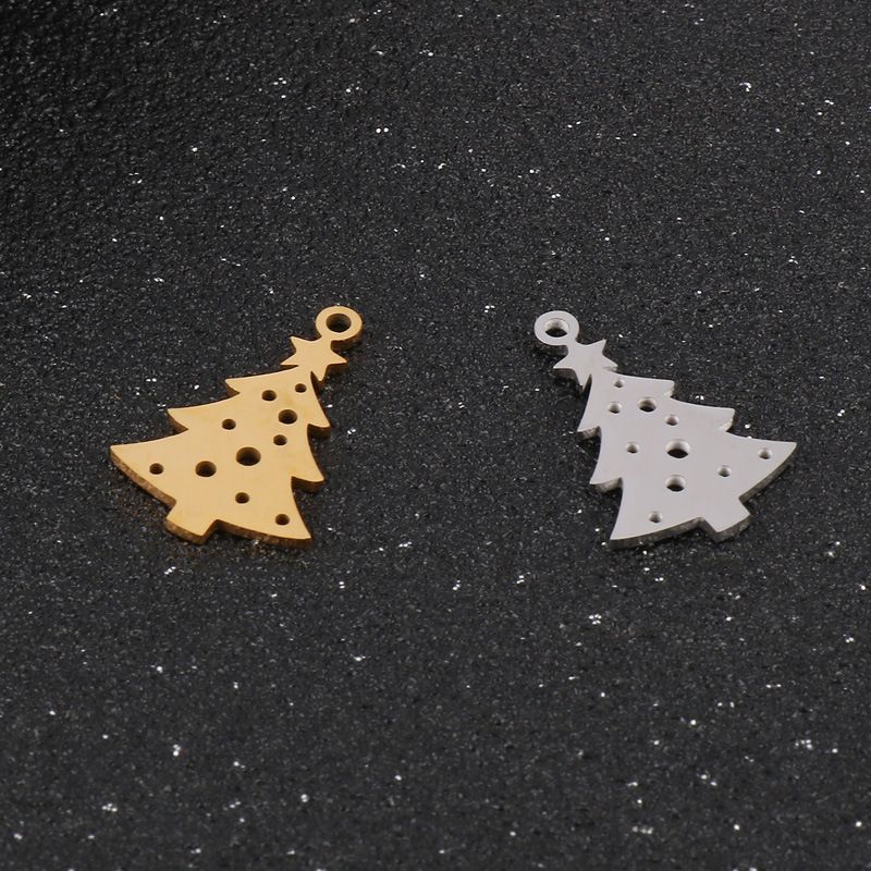 Simple Style Christmas Tree Stainless Steel Plating Christmas Jewelry Accessories