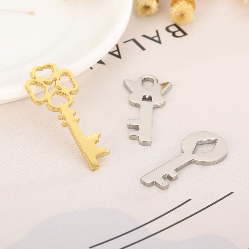 1 Piece Stainless Steel 18K Gold Plated Key