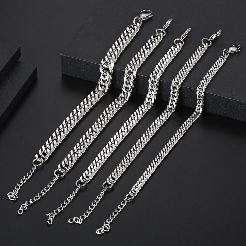 Simple Style Geometric Titanium Steel Polishing Men's Bracelets