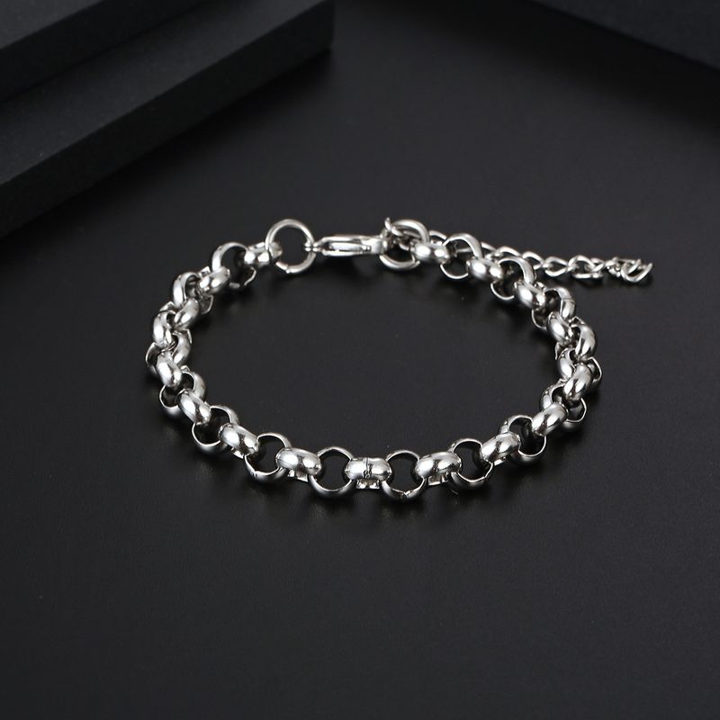 Simple Style Geometric Titanium Steel Polishing Unisex Bracelets