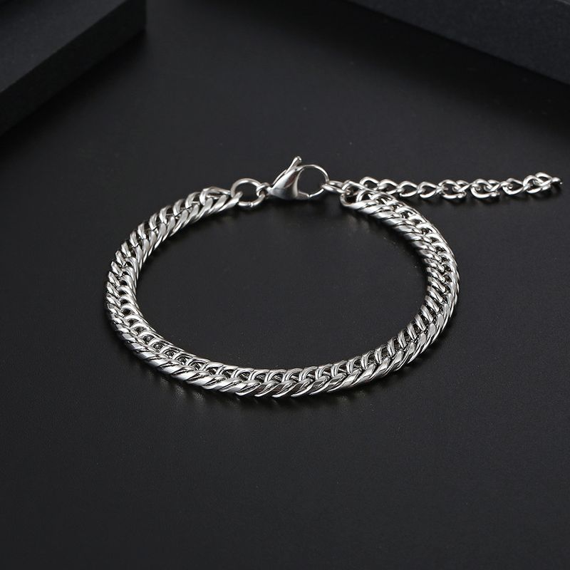 Simple Style Geometric Titanium Steel Polishing Unisex Bracelets