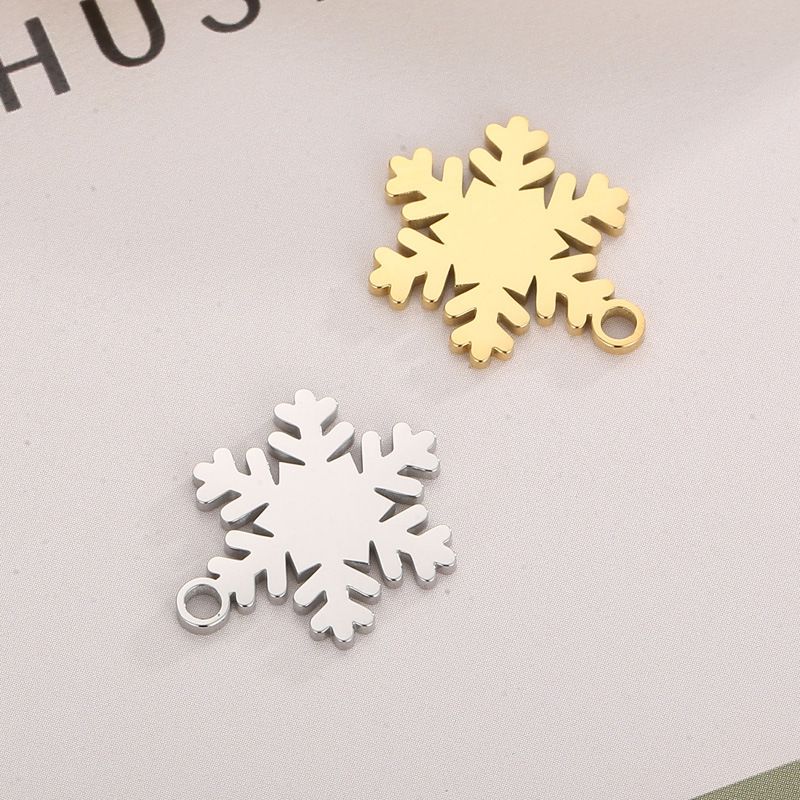 1 Piece Stainless Steel 18K Gold Plated Snowflake