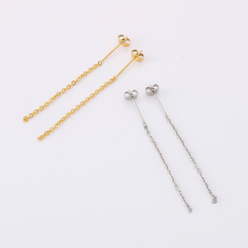 1 Pair Stainless Steel 18K Gold Plated Solid Color