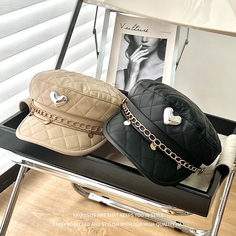 Women's Lady Solid Color Curved Eaves Military Hat