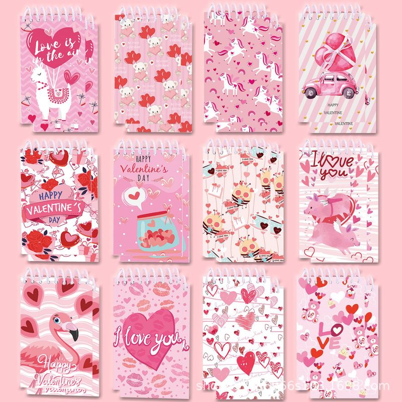 1 Set Love Class Learning Valentine's Day Paper Cute Retro Pastoral Loose Spiral Notebook